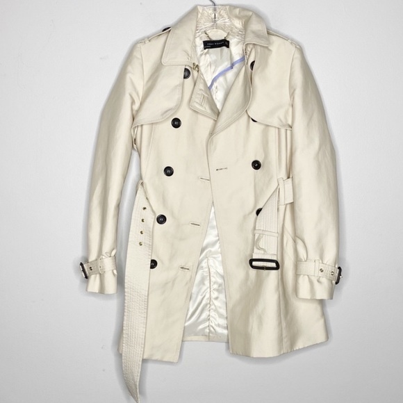 Zara Jackets & Blazers - Zara Woman Button Down Belted Trench Coat Small